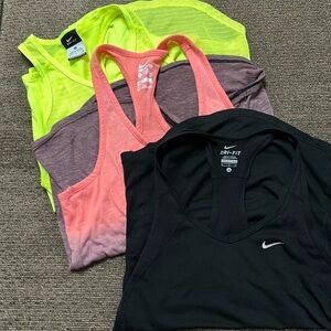 Nike Tank Top Bundle Lot Pack Small Black Neon Yellow ombre